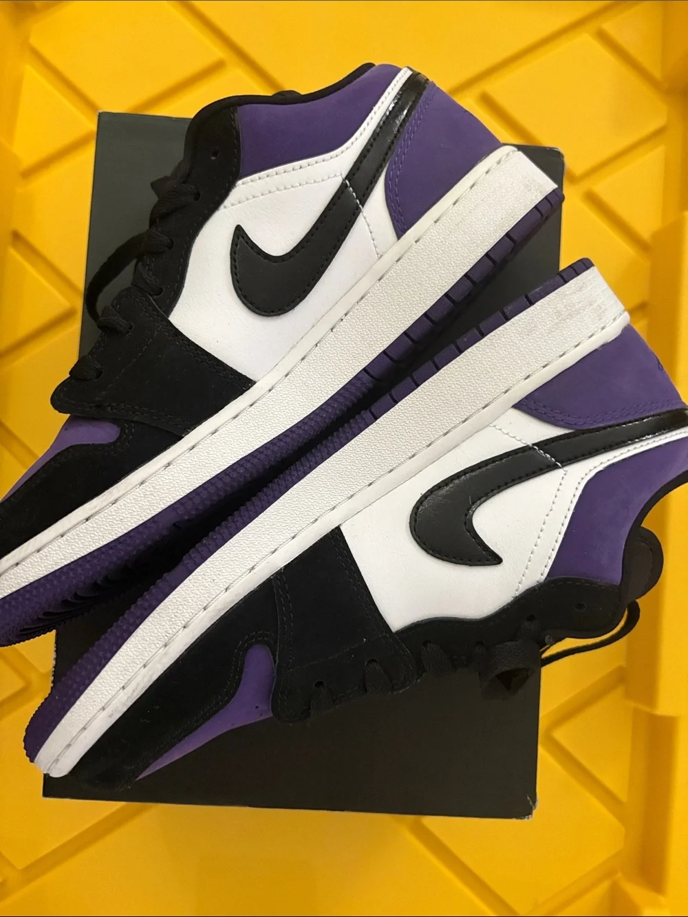 Jordan Low-Top Sneakers in Black & Purple